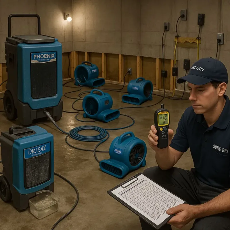 Structural Drying and Dehumidification process in Kimberling City, MO